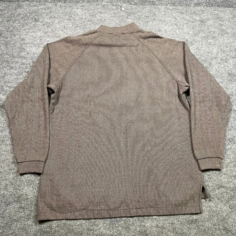 Nike Golf Mens XXL Mock Neck‎ Sweatshirt Brown Ribbed Stripe Raglan Pullover
